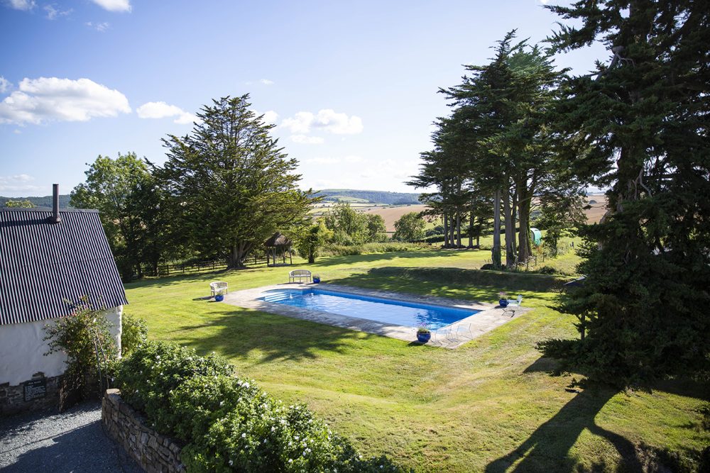 Higher Eggbeer Devon Swimming pool and grounds